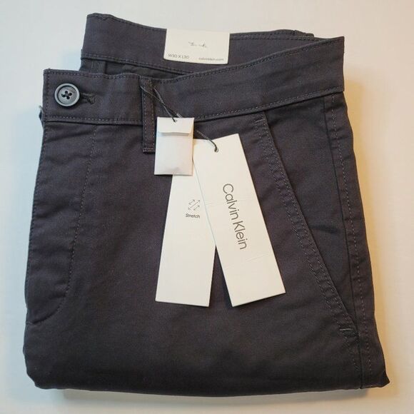 Calvin Klein Men's Straight-Fit Stretch Chino Pants - Picture 3 of 5